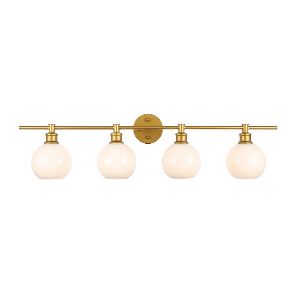 Collier 4 light Brass and Frosted white glass Wall sconce. Picture 9