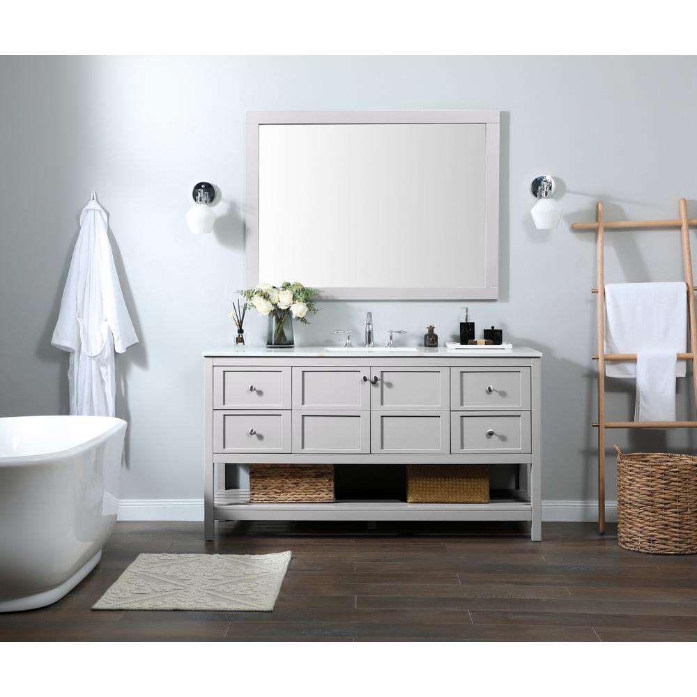 60 inch Single bathroom vanity in grey. Picture 4