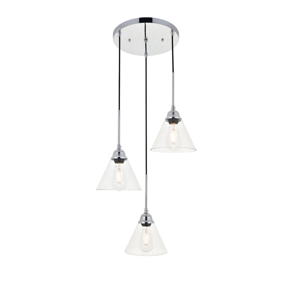 Histoire 3 Light Chrome Pendant. Picture 6