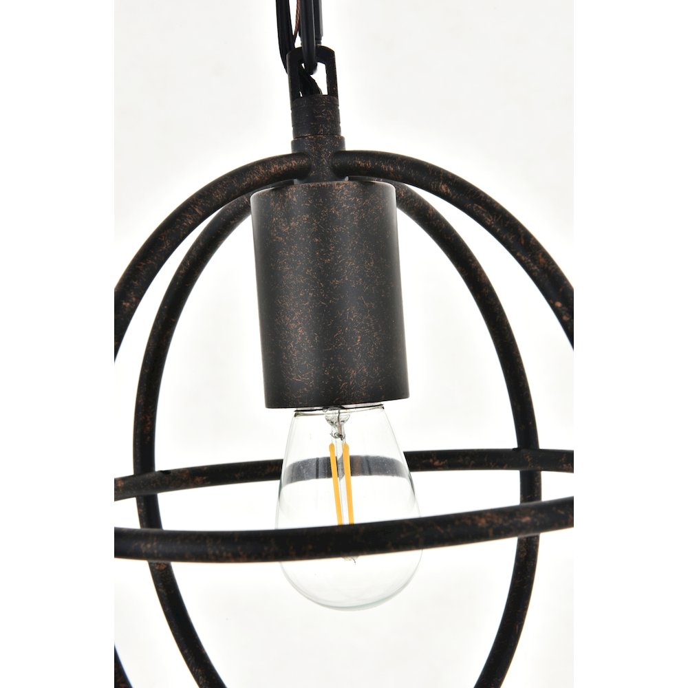 Octavia 1 Light Dark Brown Pendant. Picture 11