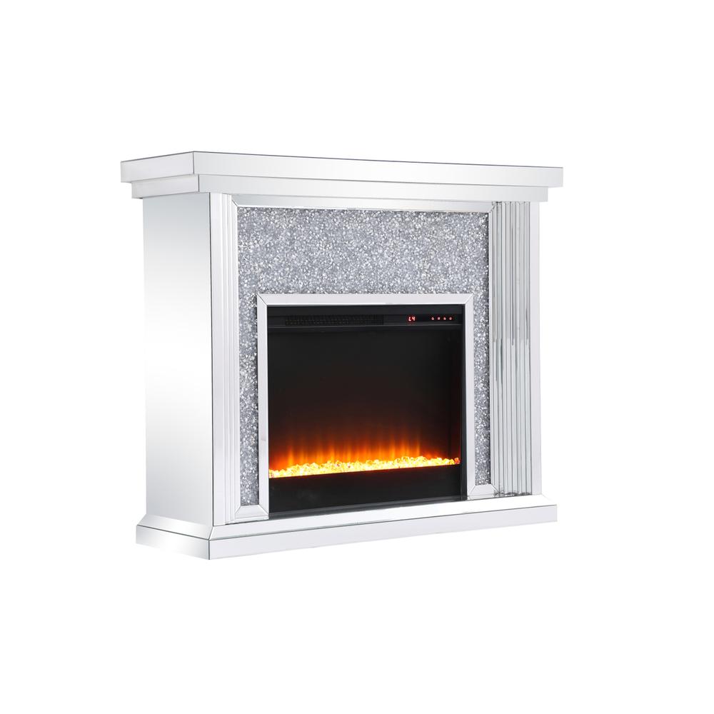 47.5 in. Crystal mirrored mantle with crystal insert fireplace. Picture 10