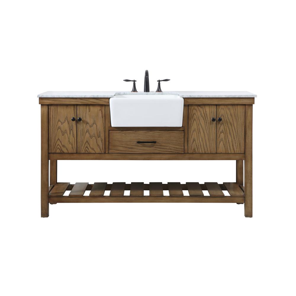 60 inch Single bathroom vanity in driftwood. Picture 1