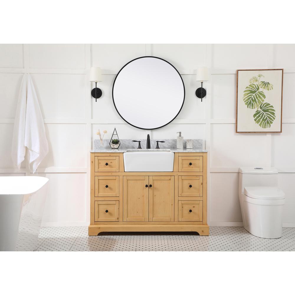 48 inch Single bathroom vanity in natural wood. Picture 4
