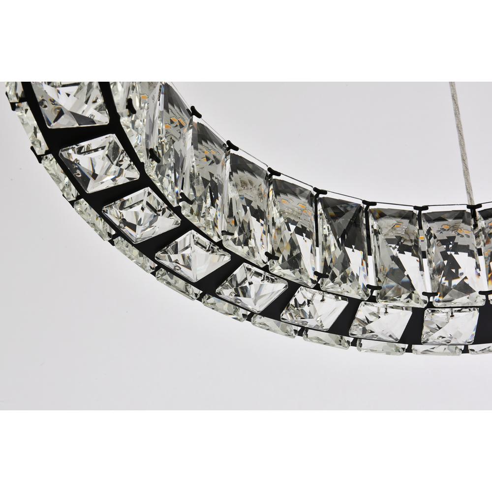 Monroe 17 inch LED round Single pendant in black. Picture 5