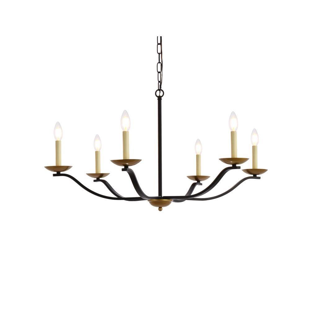Trey 36 inch pendant in black and brass. Picture 2