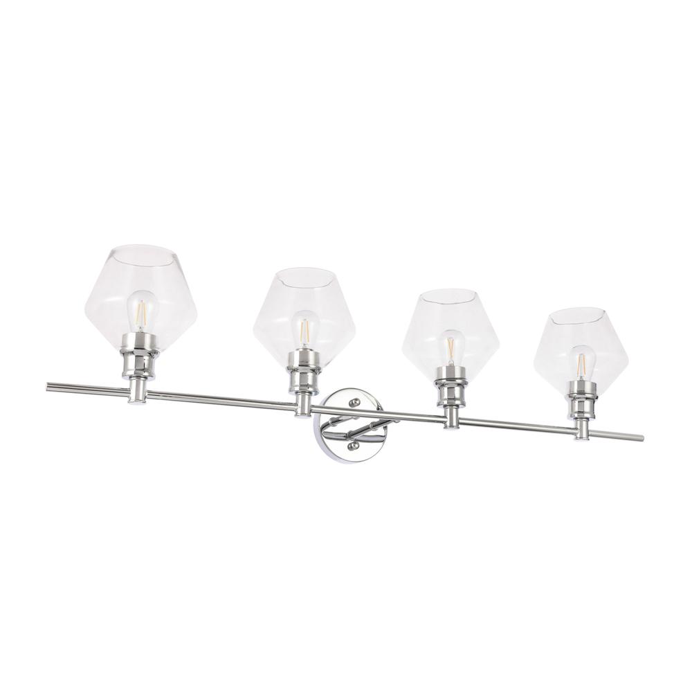 Gene 4 light Chrome and Clear glass Wall sconce. Picture 4