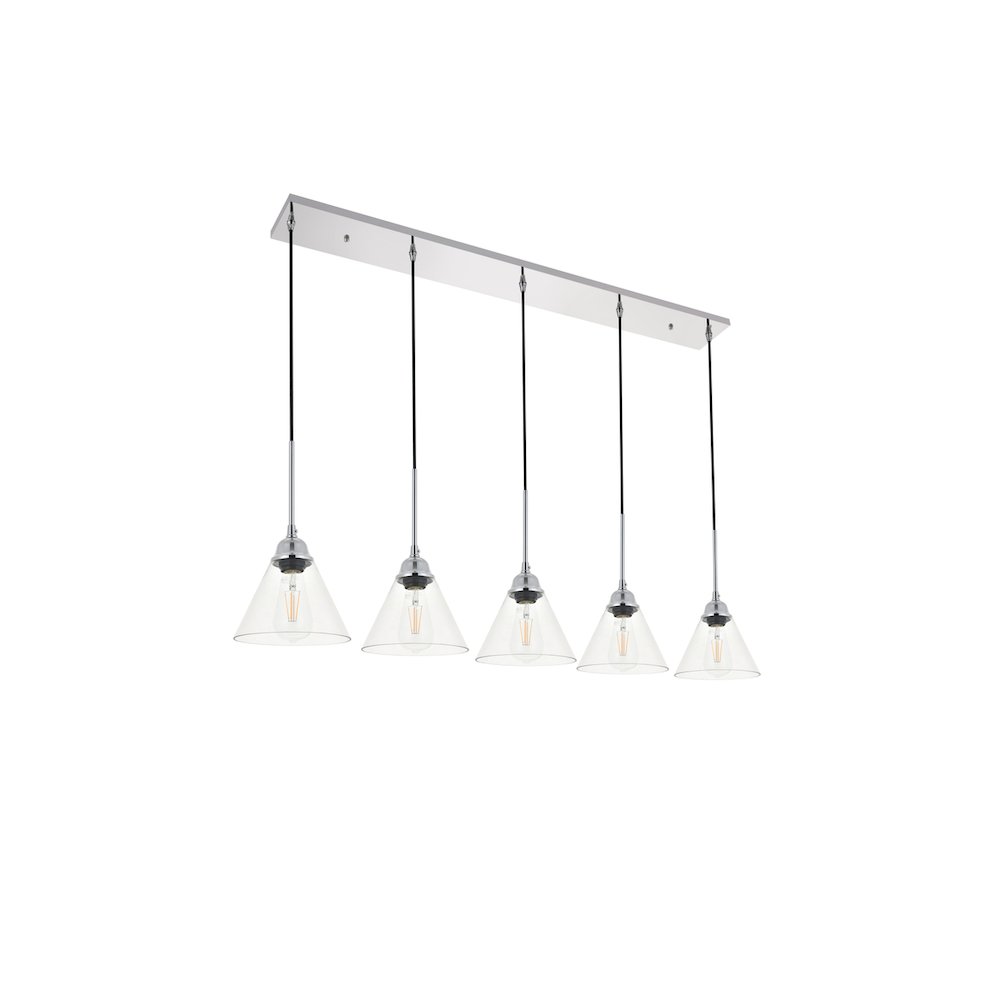 Histoire 5 Light Chrome Pendant. Picture 5