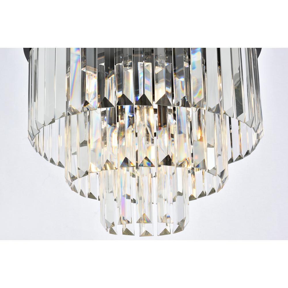 Sydney 9 light Matte Black Flush Mount Clear Royal Cut Crystal. Picture 3