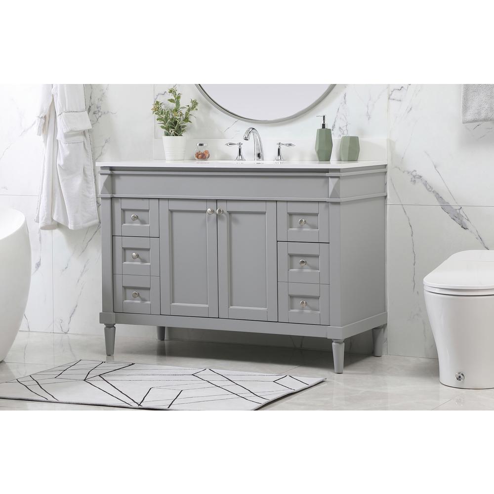 48 inch Single bathroom vanity in grey with backsplash. Picture 2