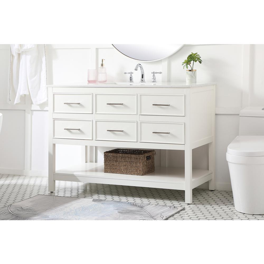 48 inch Single bathroom vanity in white. Picture 2