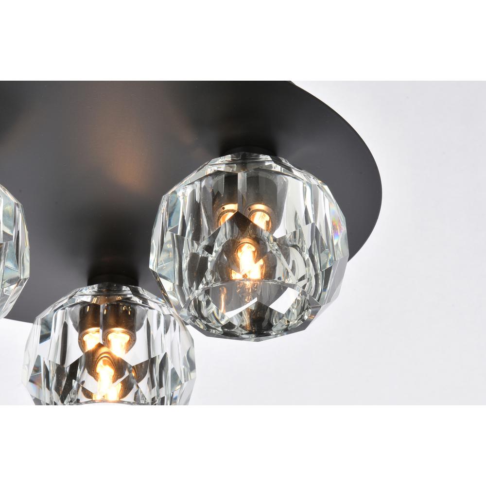 Graham 3 Light Ceiling Lamp in Black. Picture 3