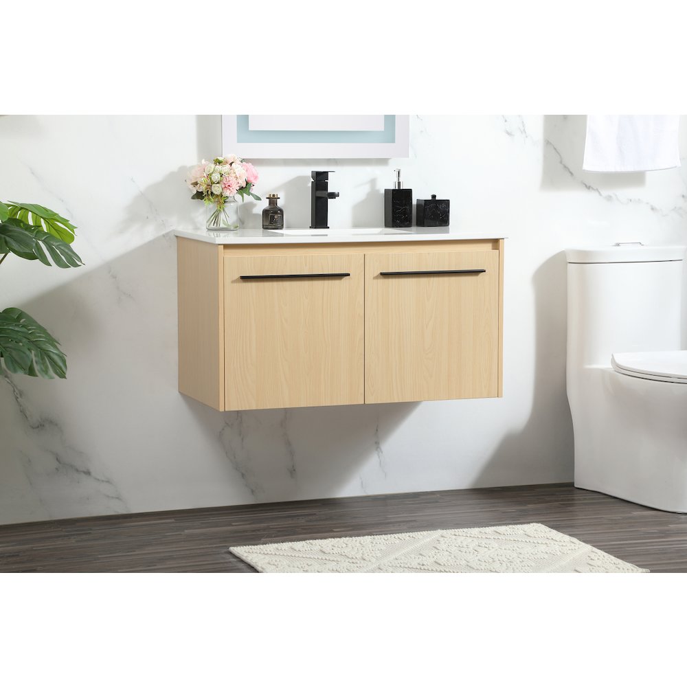 36 Inch Single Bathroom Vanity In Maple. Picture 3