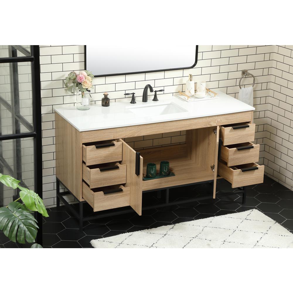 60 inch Single bathroom vanity in mango wood. Picture 3