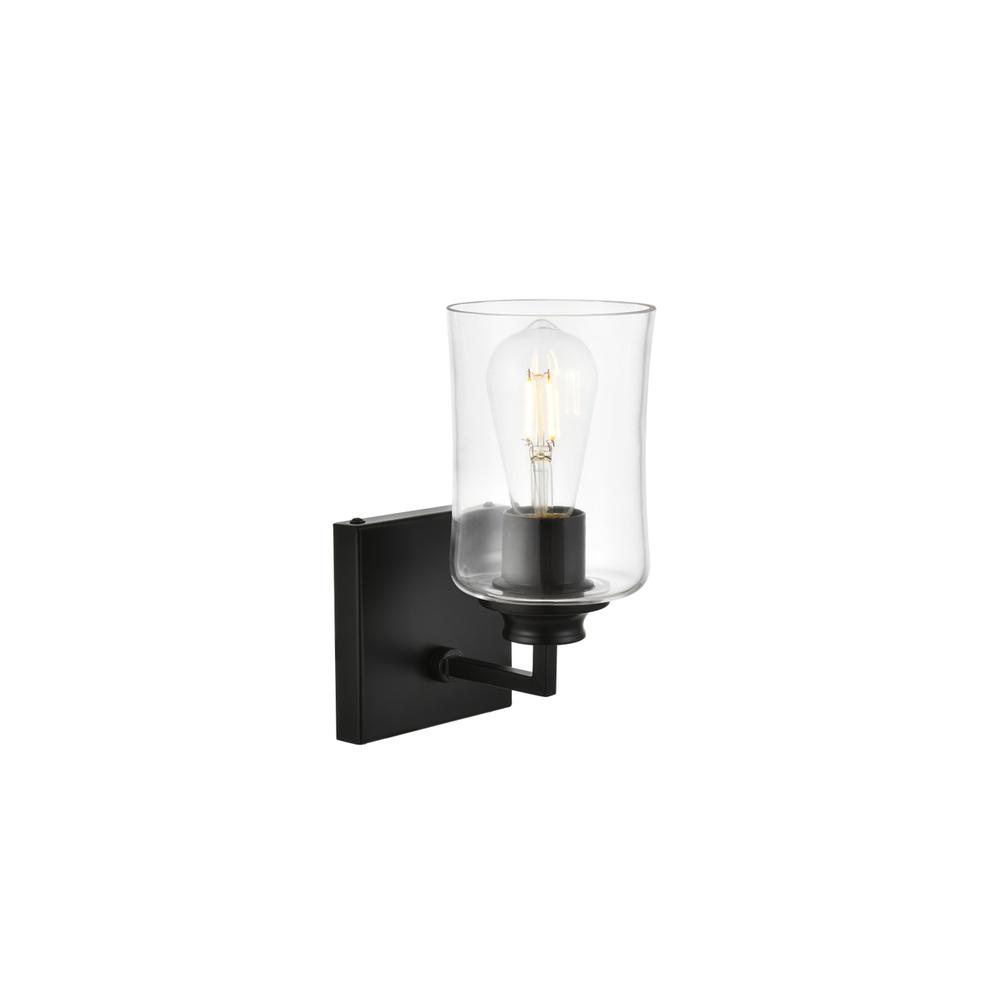 Ronnie 1 light Black and Clear Bath Sconce. Picture 3