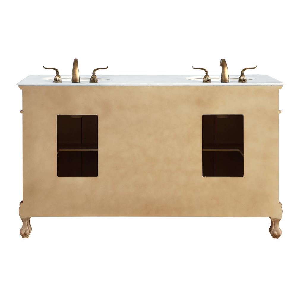 60 inch Double Bathroom vanity in Antique Beige. Picture 5