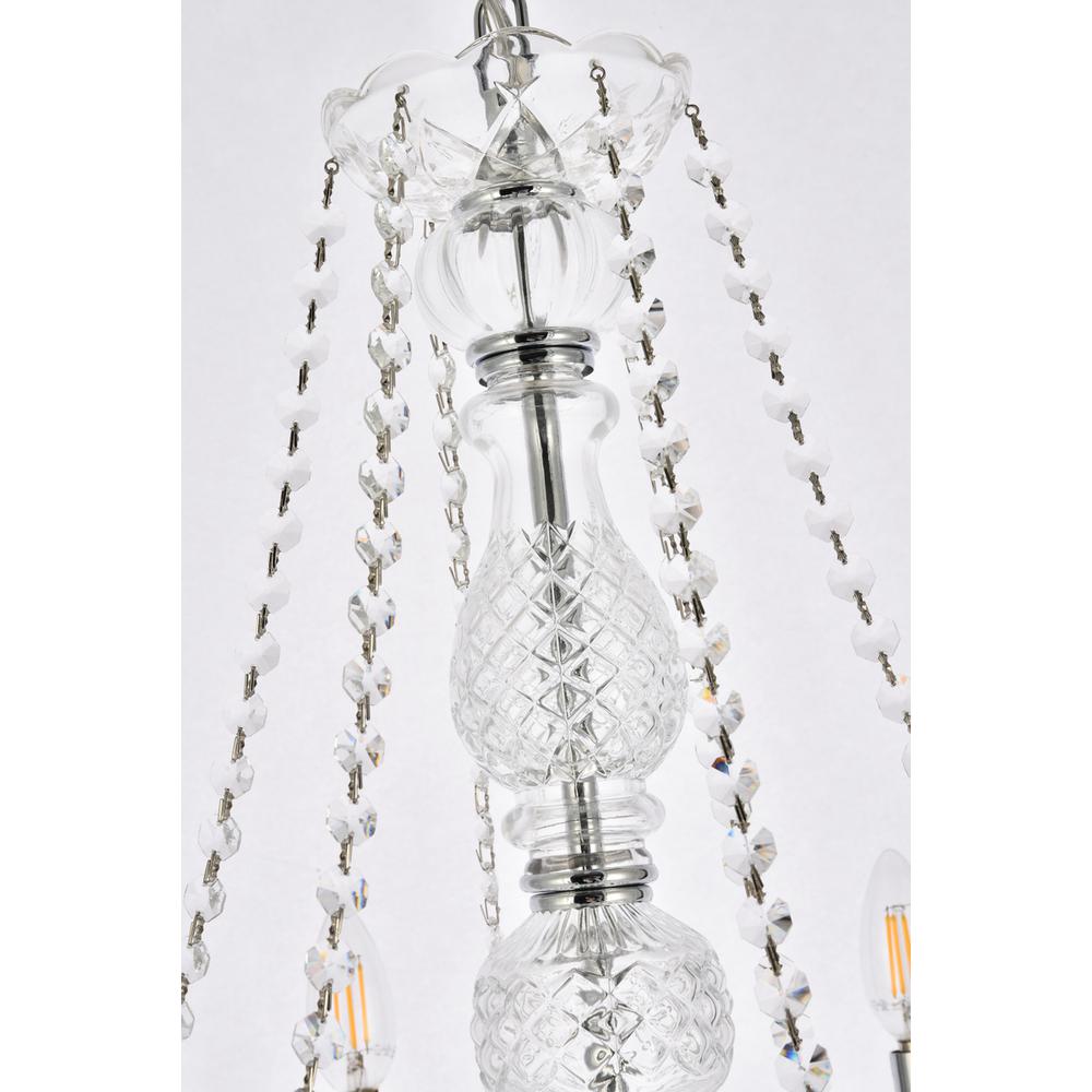 Verona 6 light Chrome Chandelier Clear Royal Cut Crystal. Picture 5