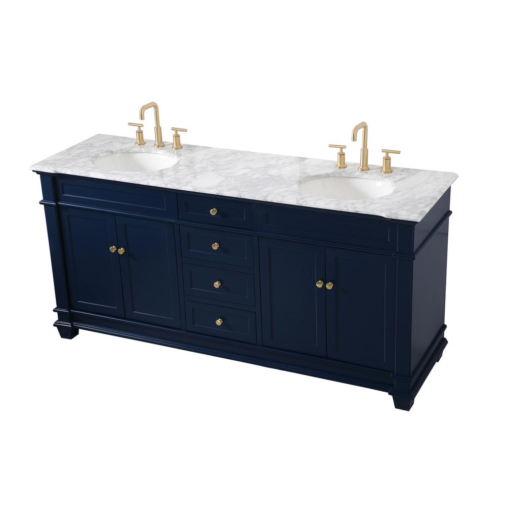 72 inch Double Bathroom Vanity set in Blue. Picture 8