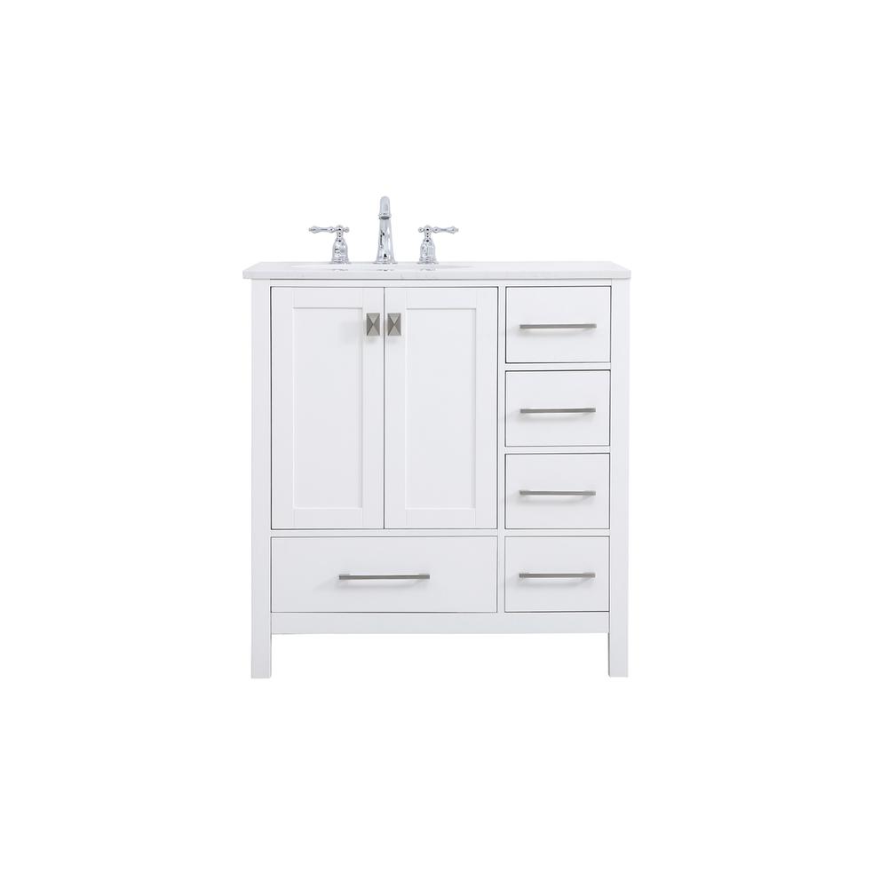 32 inch Single Bathroom Vanity in White. Picture 1