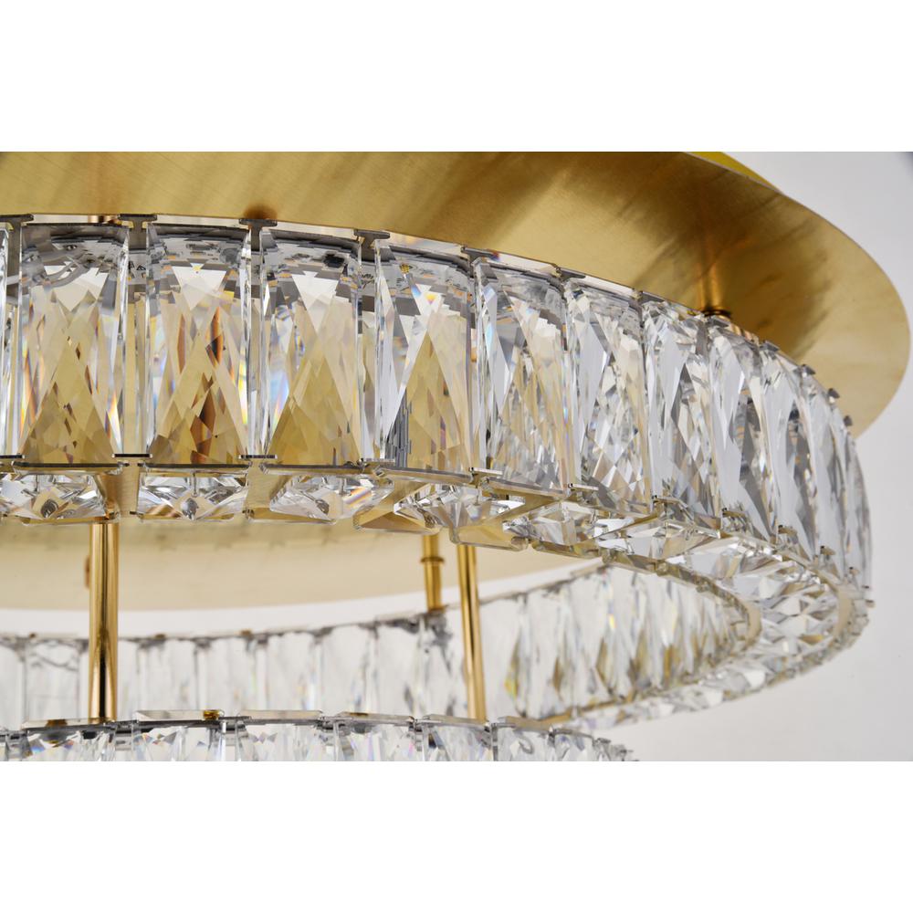 Monroe LED light gold Flush Mount Clear Royal Cut Crystal. Picture 4