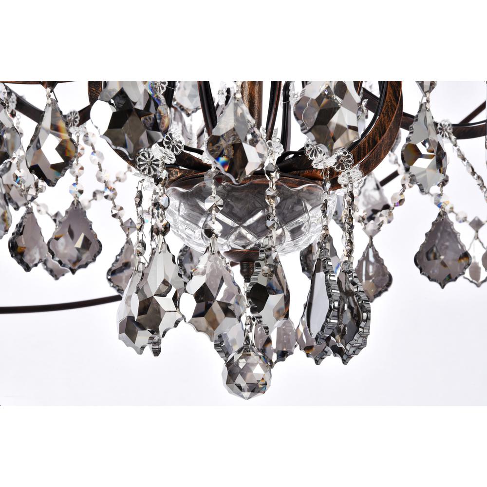 Geneva 25 light Dark Bronze Chandelier Silver Shade (Grey) Royal Cut crystal. Picture 3
