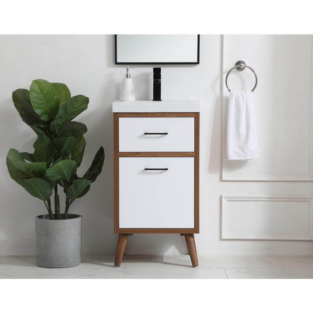 18 inch bathroom vanity in matte white. Picture 14
