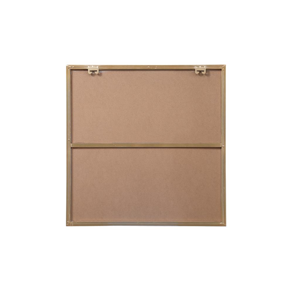 Metal Frame Square Mirror 24 inch in Brass. Picture 8