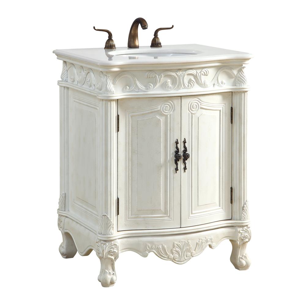 27 inch Single Bathroom vanity in Antique White. Picture 2
