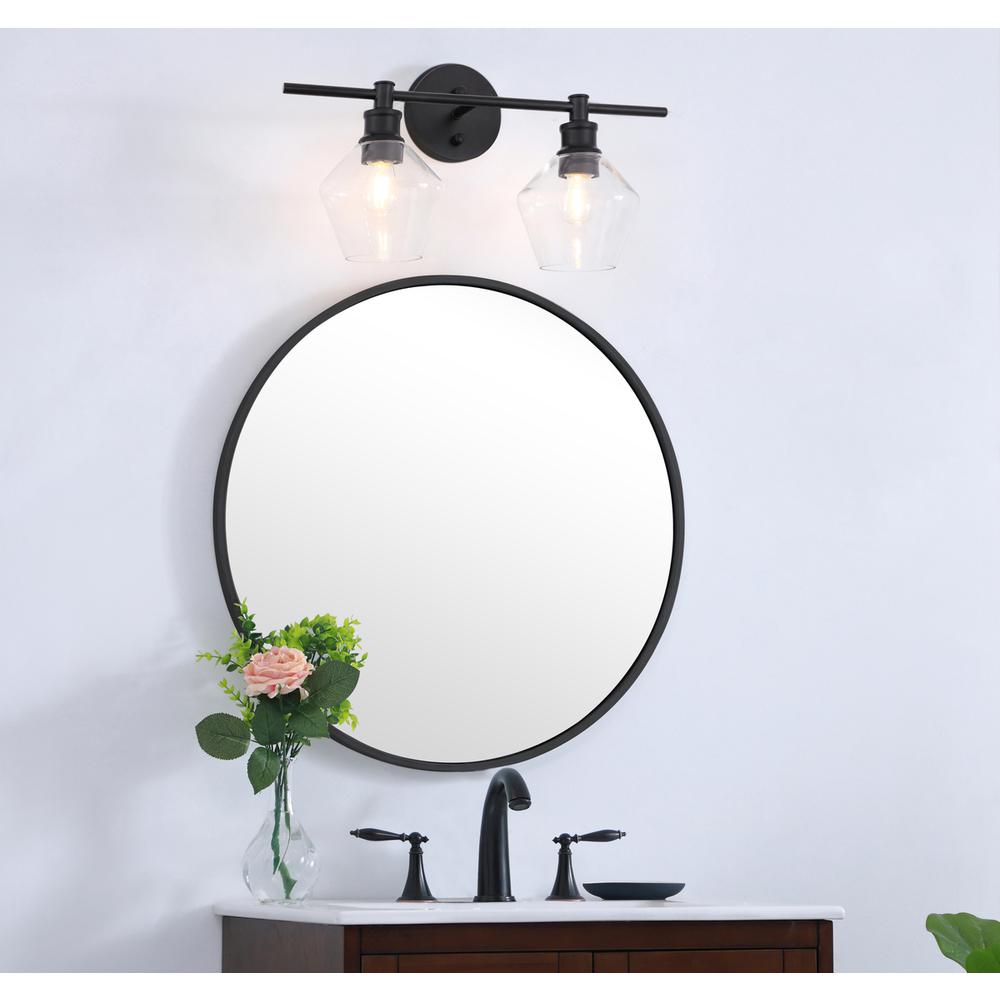 Gene 2 light Black and Clear glass Wall sconce. Picture 2