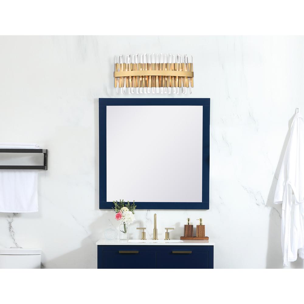 Serephina 24 inch crystal bath sconce in satin gold. Picture 6