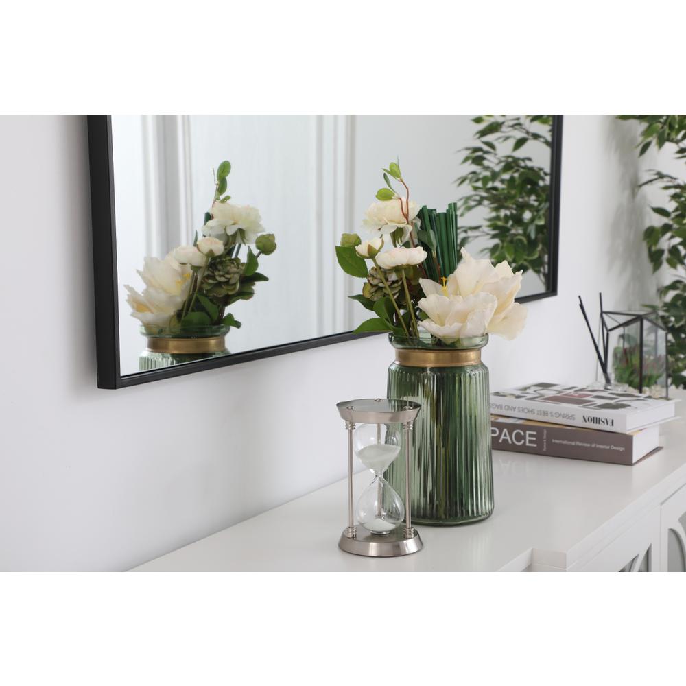 Metal frame rectangle mirror 24 inch in Black. Picture 9