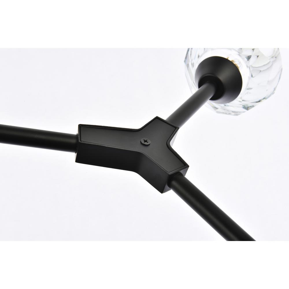 Zayne 8 Light Pendant in Black. Picture 4