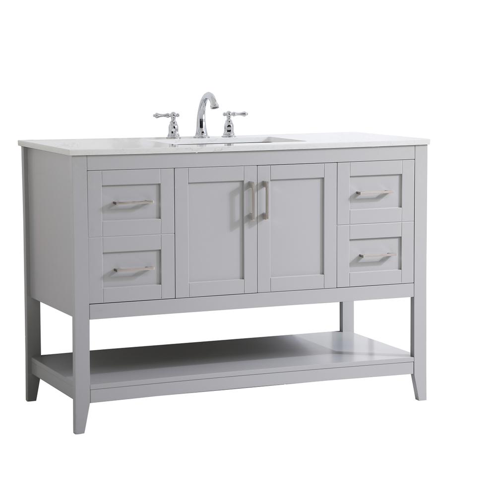 48 inch Single Bathroom Vanity in Grey. Picture 7