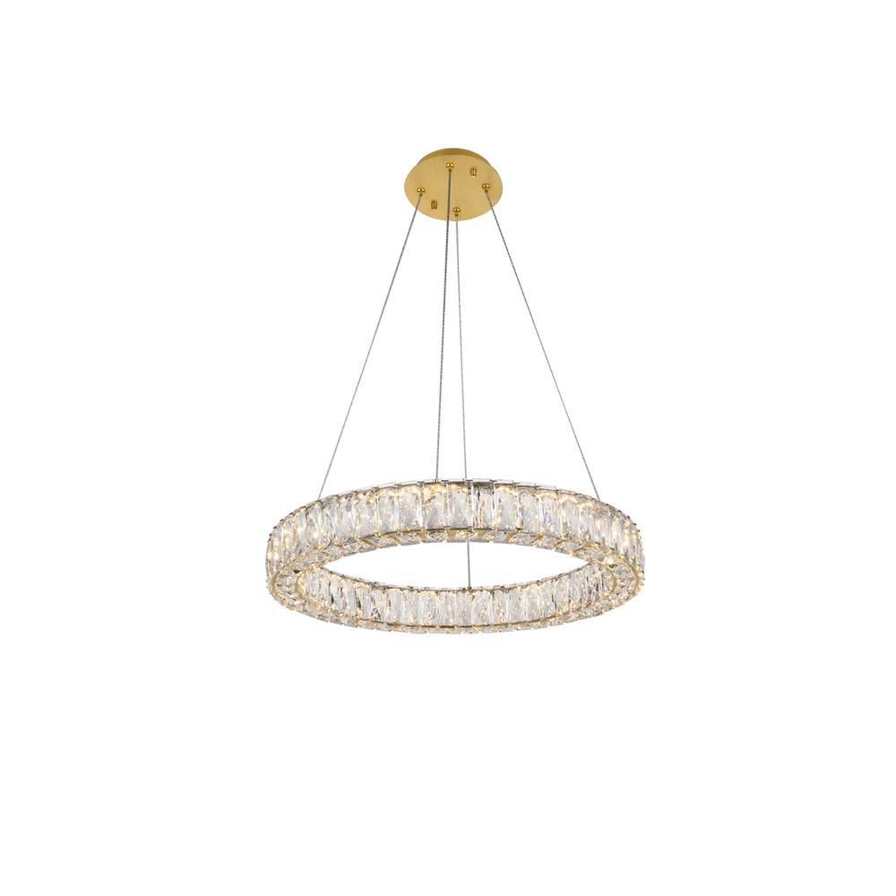 Monroe Integrated LED chip light gold Chandelier Clear Royal Cut Crystal. Picture 2