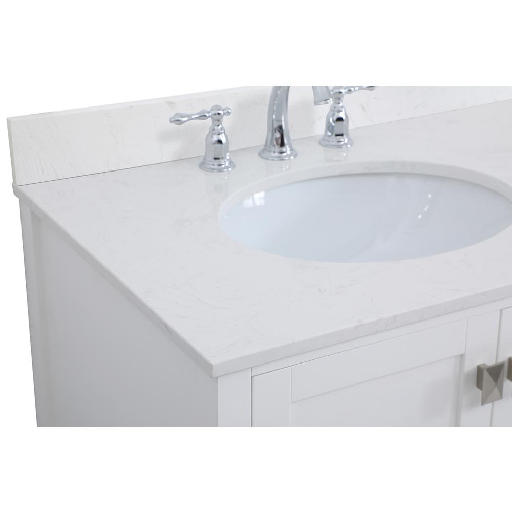 42 inch Single Bathroom Vanity in White with Backsplash. Picture 11