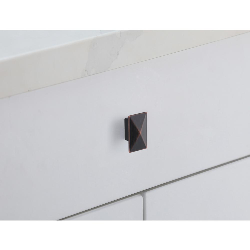 Perry 2" Oil-rubbed Bronze Rectangle Knob Multipack (Set of 10). Picture 2