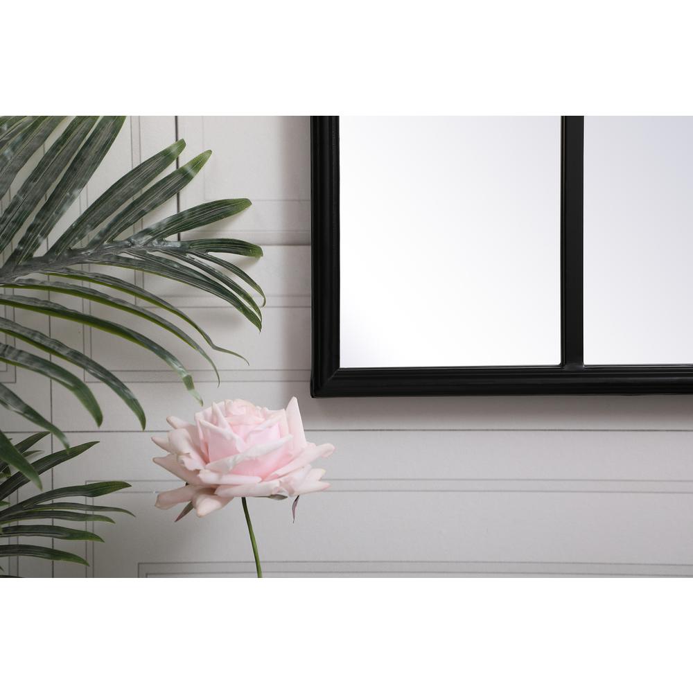Metal windowpane mirror 28 inch x 41 inch in in Black. Picture 3