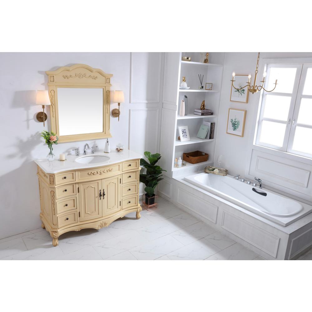 48 inch Single Bathroom vanity in light antique beige. Picture 6