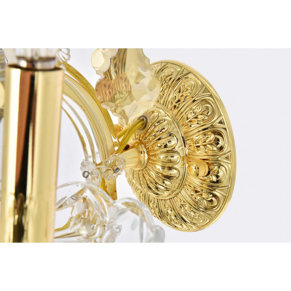 Maria Theresa 3 light Gold Wall Sconce Golden Teak (Smoky) Royal Cut Crystal. Picture 4
