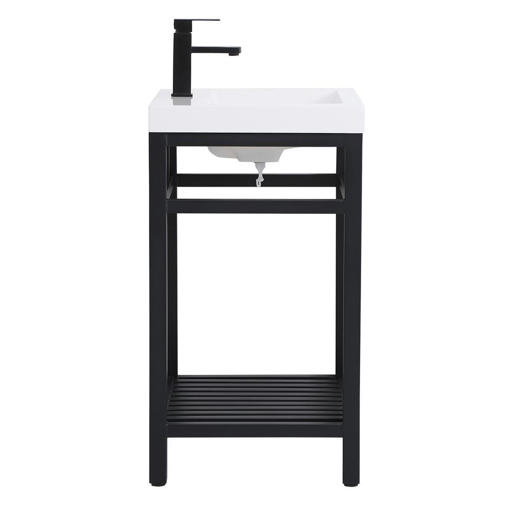 24 inch Single Bathroom Metal Vanity in Black. Picture 12