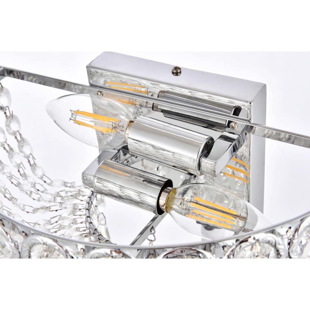Century 2 light Chrome Wall Sconce Clear Royal Cut Crystal. Picture 5