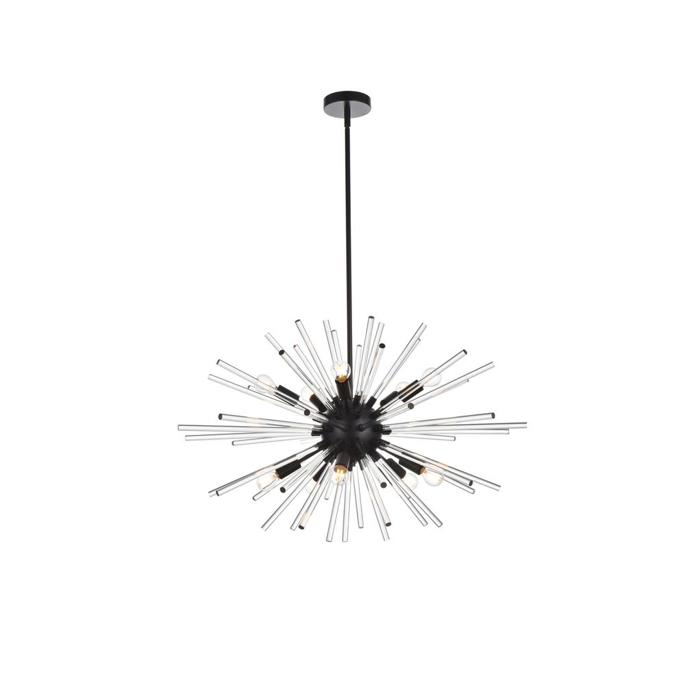 Sienna 36 inch crystal rod pendant in black. Picture 1