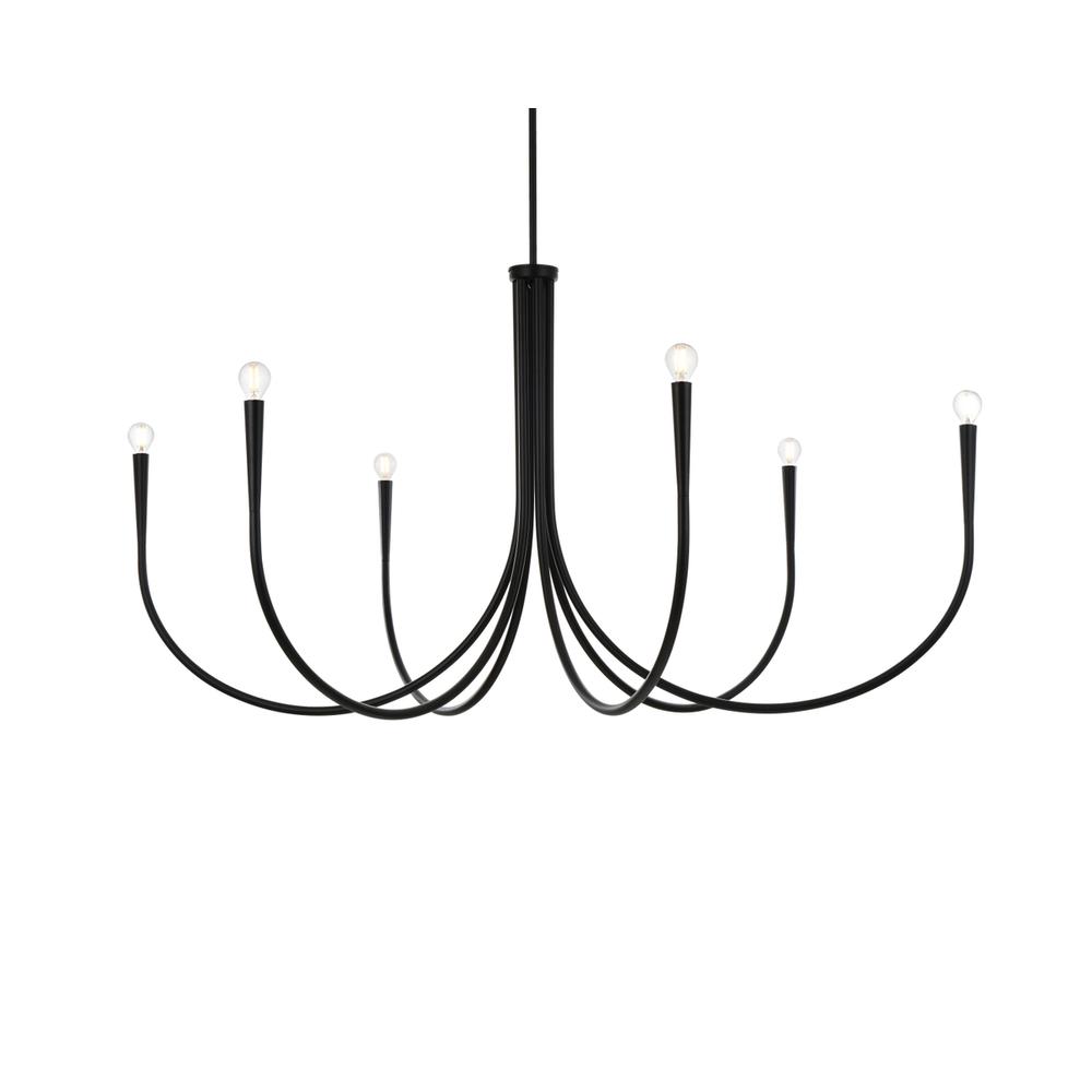 Layne 50 inch chandelier in Black. Picture 2