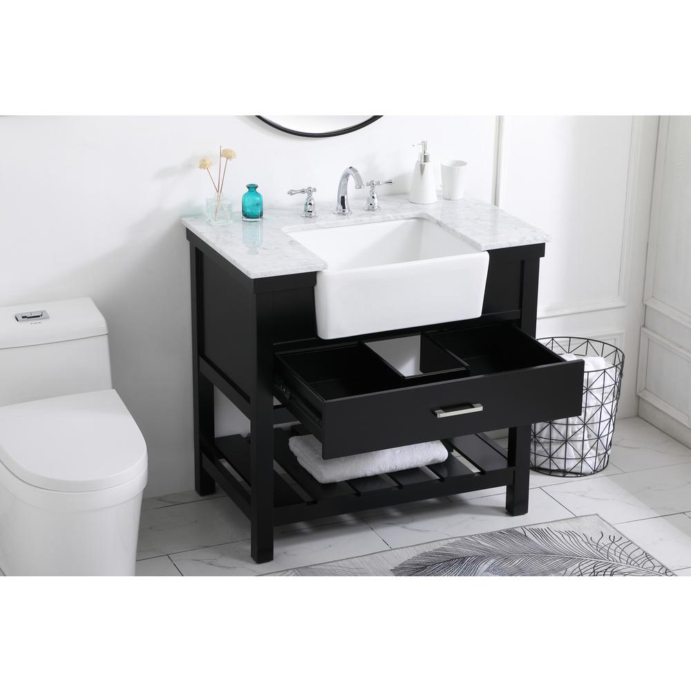 36 inch Single bathroom vanity in black. Picture 3