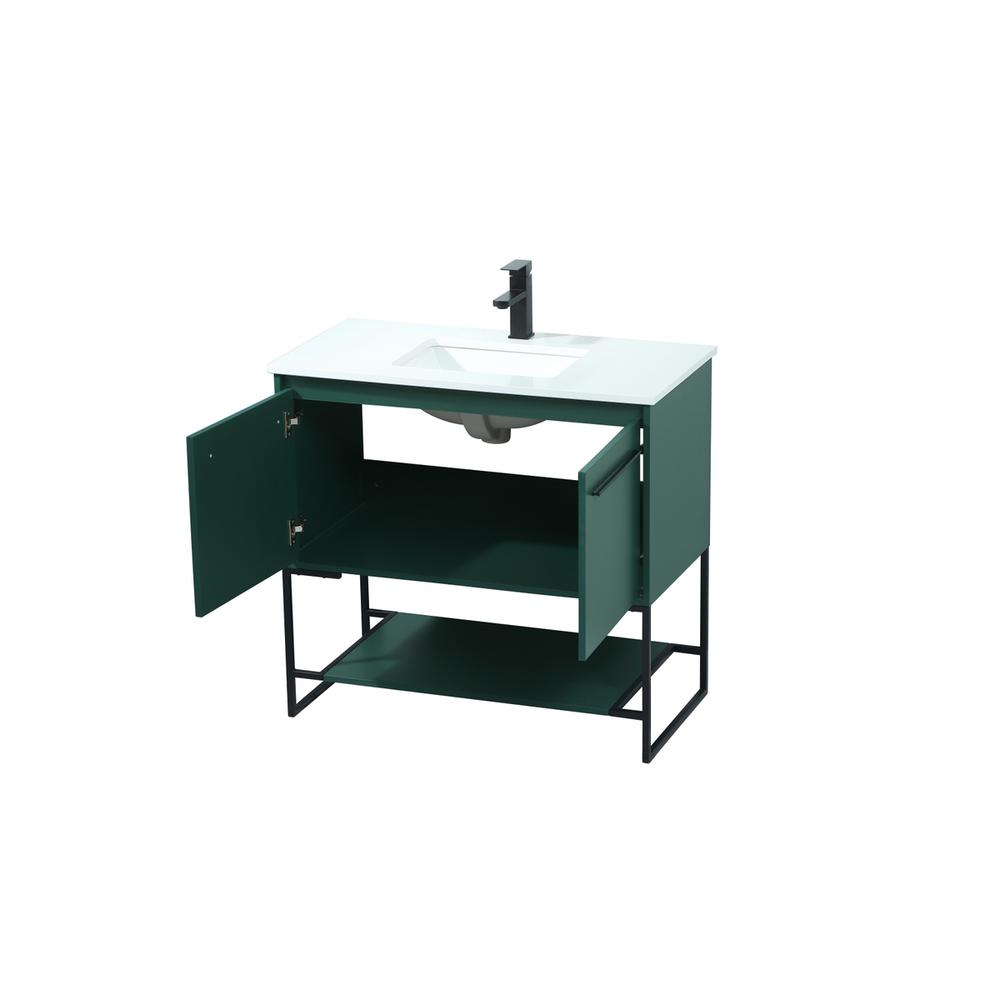 36 inch Single bathroom vanity in green. Picture 9