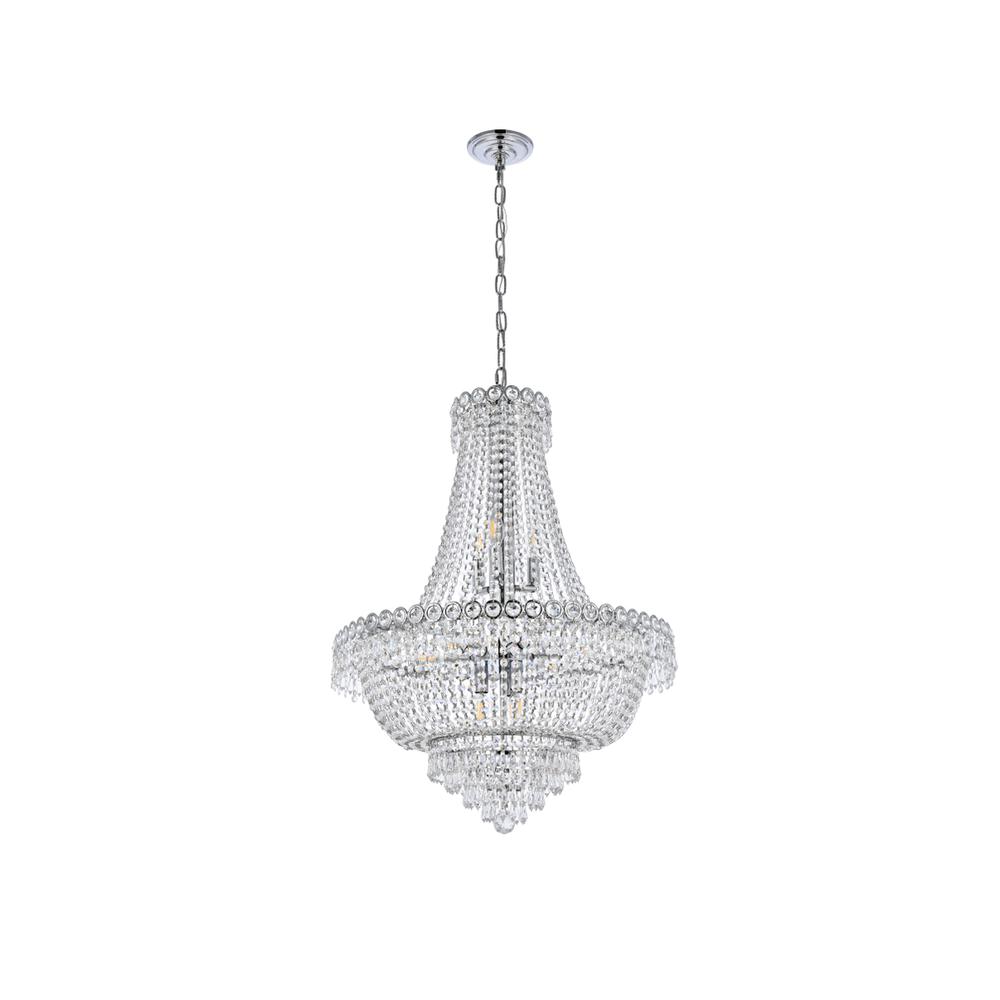 Century 12 light Chrome Chandelier Clear Royal Cut Crystal. Picture 6