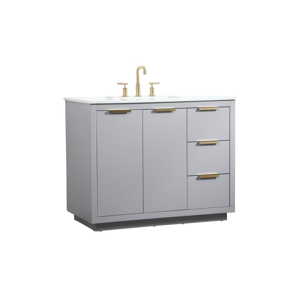 42 inch Single bathroom vanity in grey. Picture 7