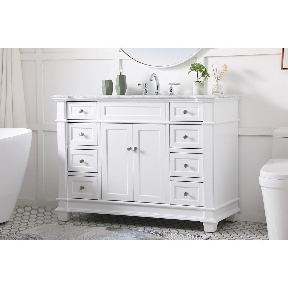 48 inch Single Bathroom Vanity set in White. Picture 2