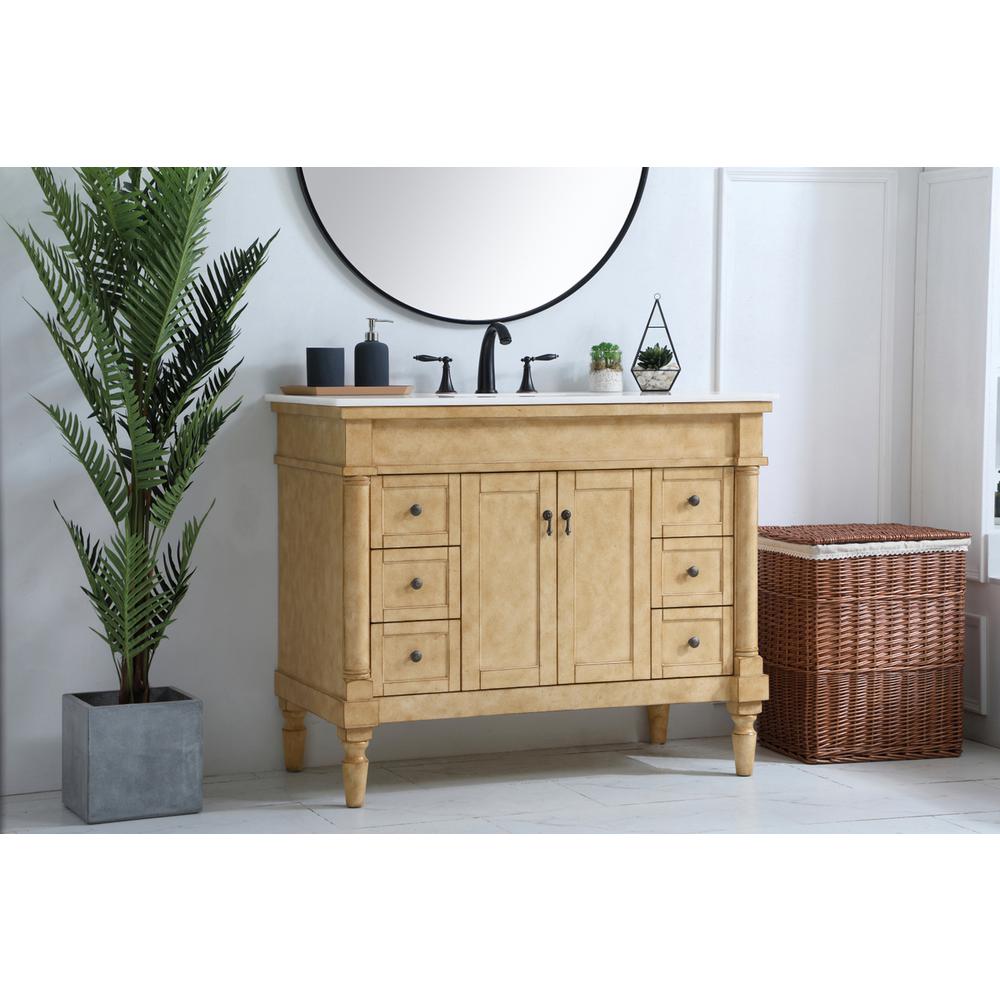 42 inch Single Bathroom vanity in Antique Beige. Picture 2