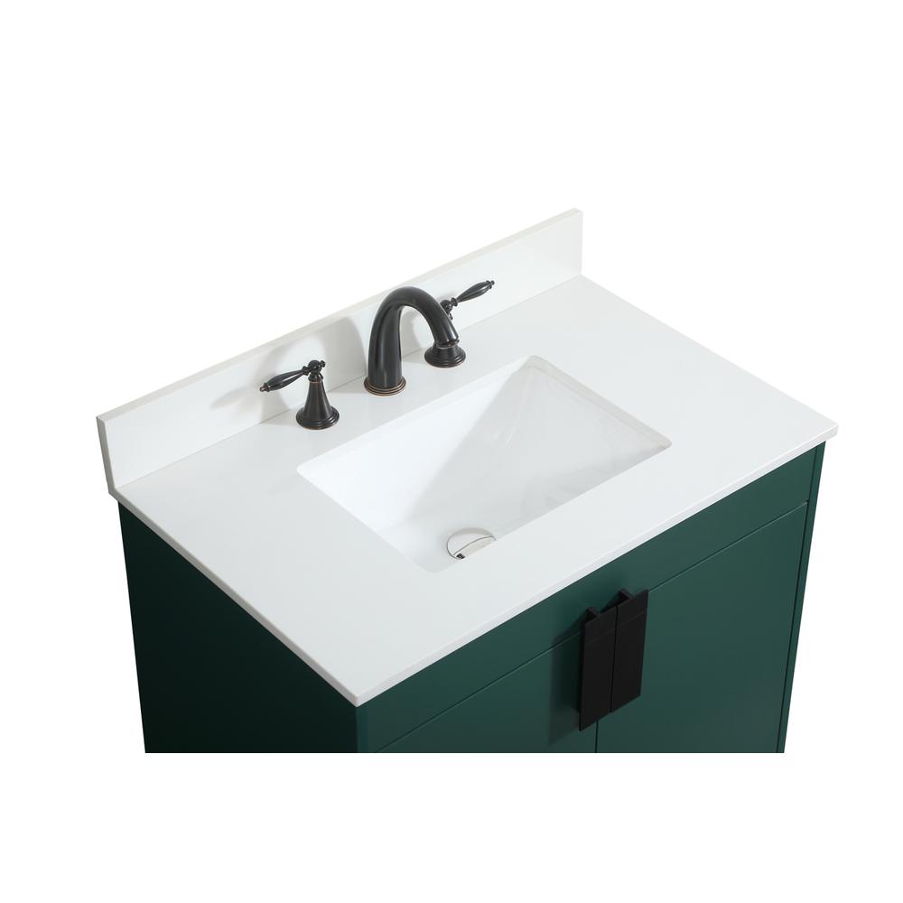 30 inch Single bathroom vanity in green with backsplash. Picture 10
