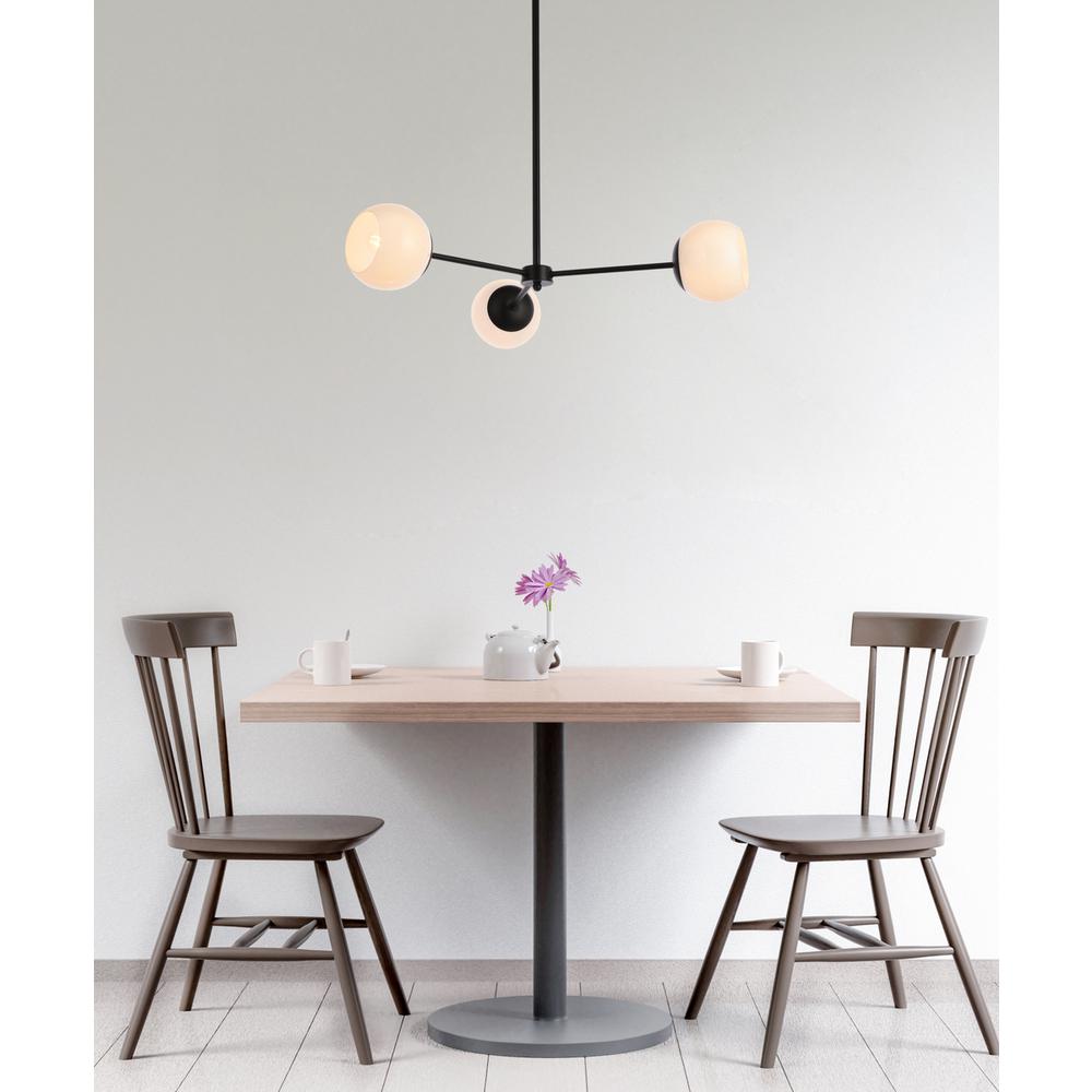 Briggs 32 inch pendant in black with white shade. Picture 8